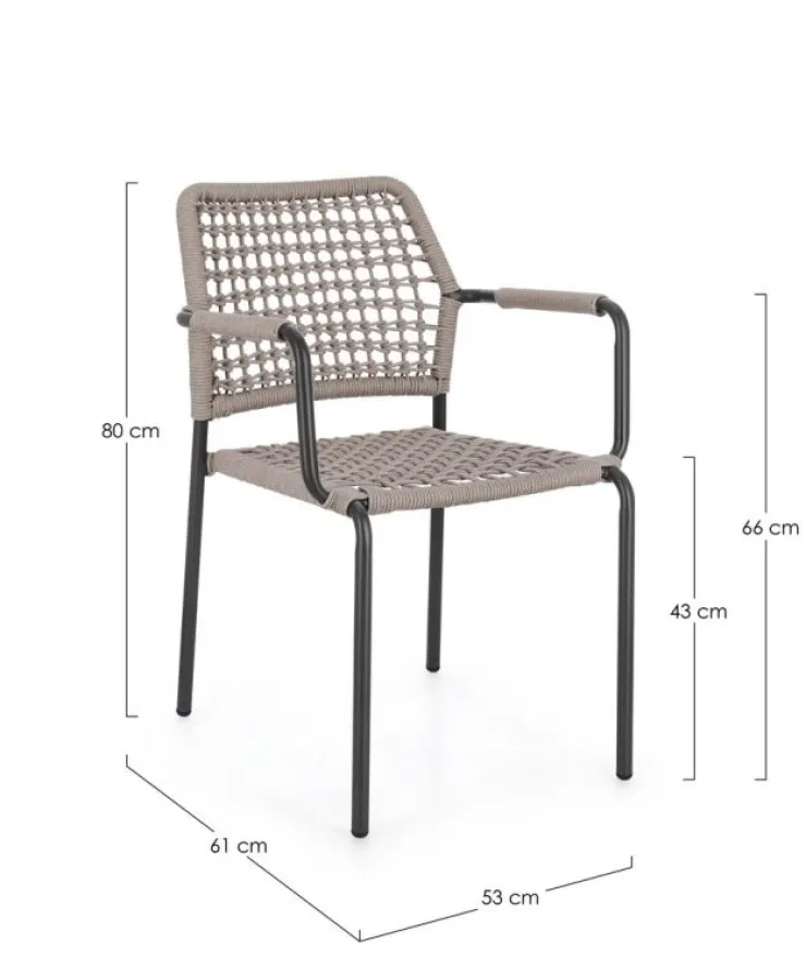 Sedie>Bizzotto SEDIA C-BR RAJADA ANTRACITE/KHAKI