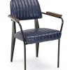 Sedie>Bizzotto SEDIA CON BRACCIOLI IN ECOPELLE BLU - NELLY