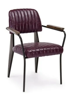 Sedie>Bizzotto SEDIA CON BRACCIOLI IN ECOPELLE BORDEAUX - NELLY