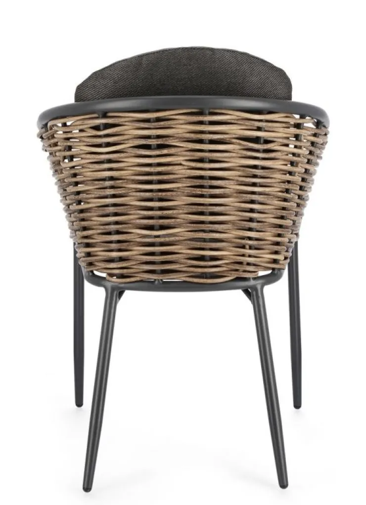 Sedie>Bizzotto SEDIA CON CUSCINO ANTRACITE YK13 - MARIBELA