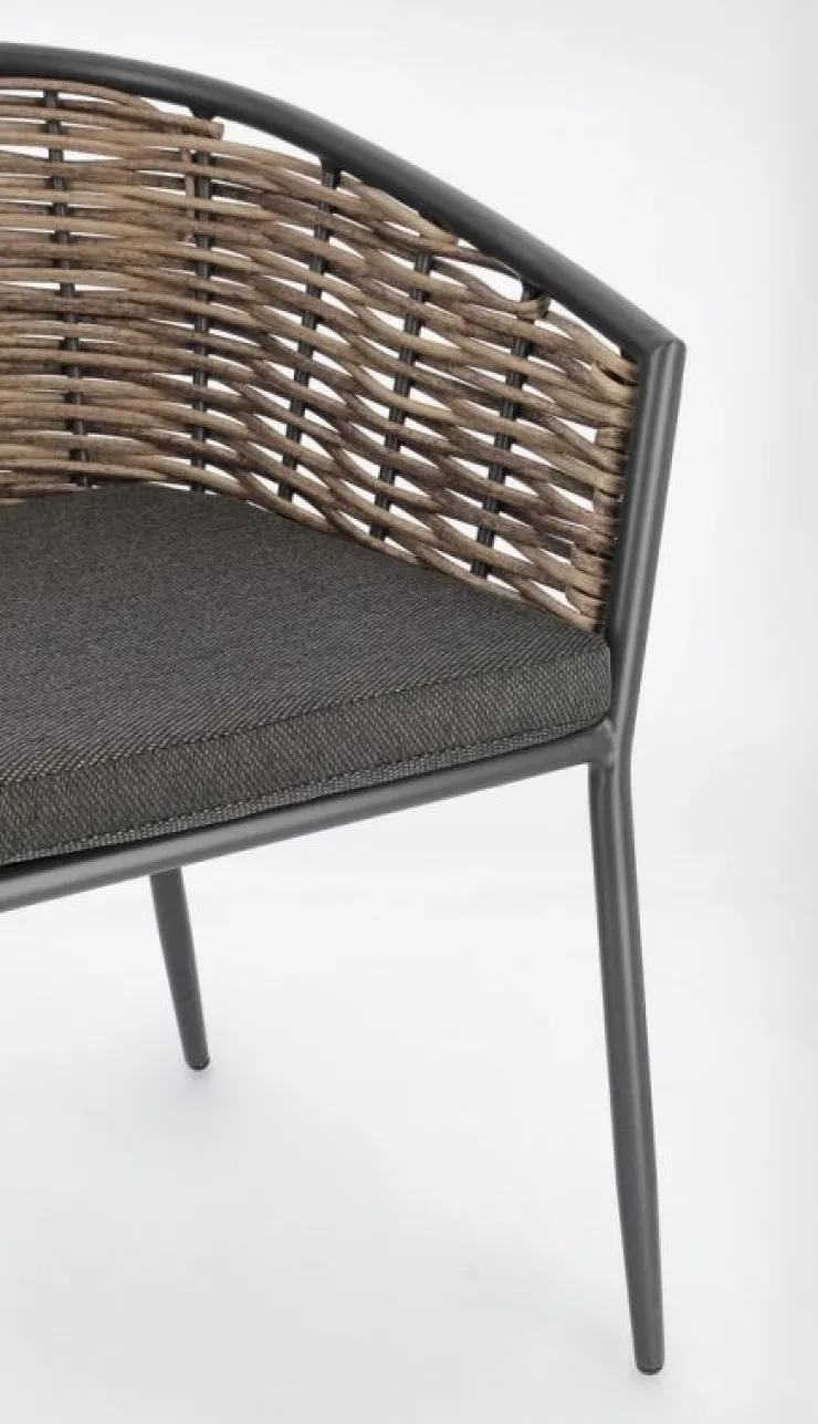 Sedie>Bizzotto SEDIA CON CUSCINO ANTRACITE YK13 - MARIBELA