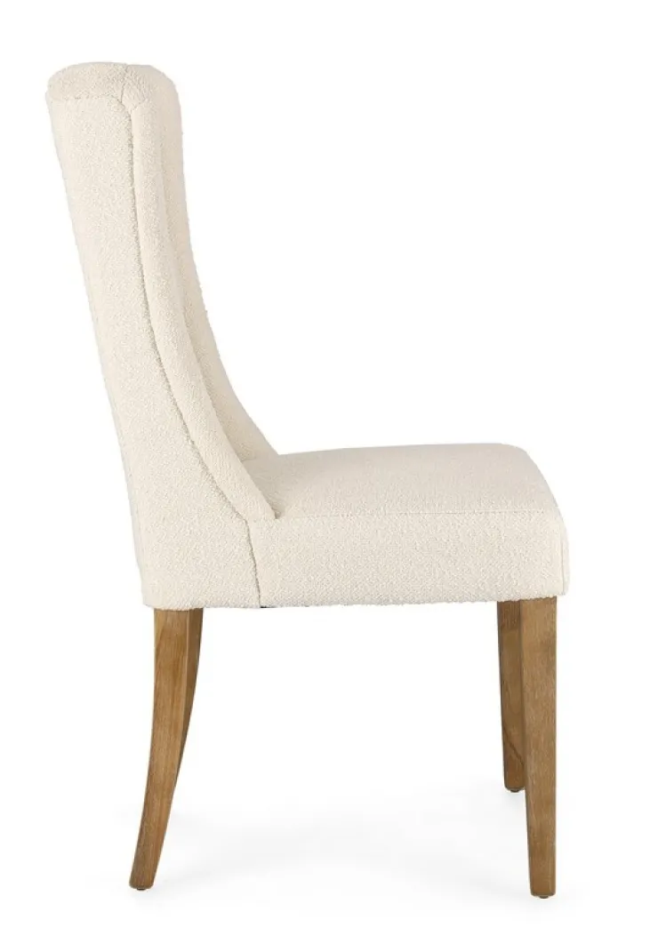 Sedie>Bizzotto SEDIA EFFETTO BOUCLE' NATURALE - COLUMBIA
