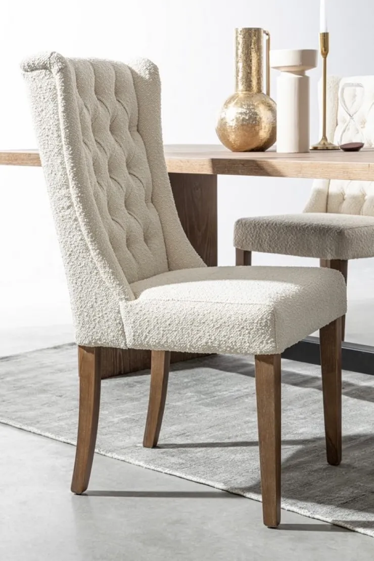 Sedie>Bizzotto SEDIA EFFETTO BOUCLE' NATURALE - COLUMBIA