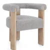 Sedie>Bizzotto SEDIA EFFETTO BOUCLE' NATURALE GRIGIO - AGAPE