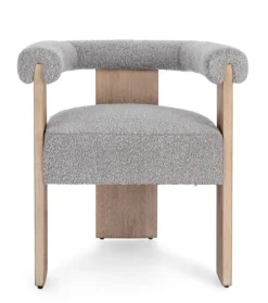 Sedie>Bizzotto SEDIA EFFETTO BOUCLE' NATURALE GRIGIO - AGAPE
