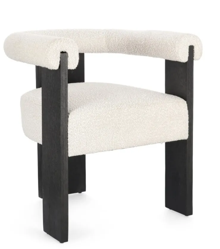 Sedie>Bizzotto SEDIA EFFETTO BOUCLE' NERO NATURALE - AGAPE