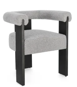 Sedie>Bizzotto SEDIA EFFETTO BOUCLE' NERO GRIGIO - AGAPE