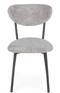 Sedie>Bizzotto SEDIA EFFETTO BOUCLE' GRIGIO CHIARO - LUDMILLA