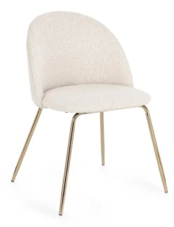 Sedie>Bizzotto SEDIA EFFETTO BOUCLE' ORO/AVORIO - TANYA