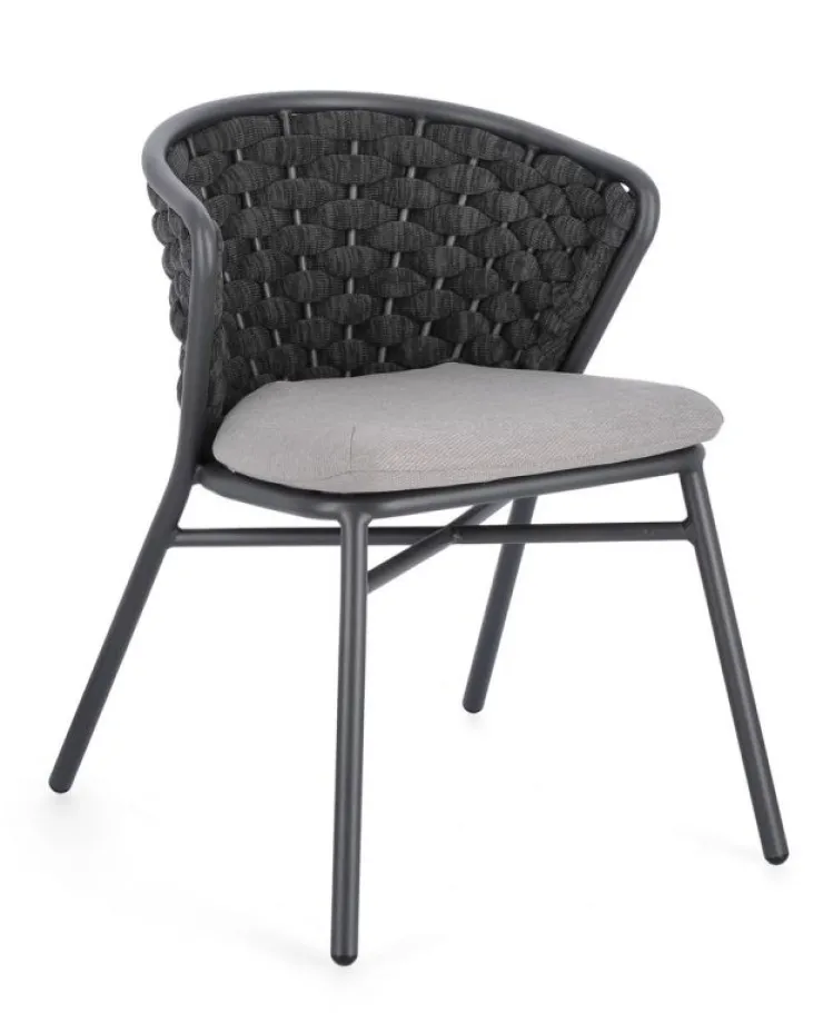 Sedie>Bizzotto SEDIA IN ALLUMINIO ANTRACITE QS22/GRAPHITE - HARLOW