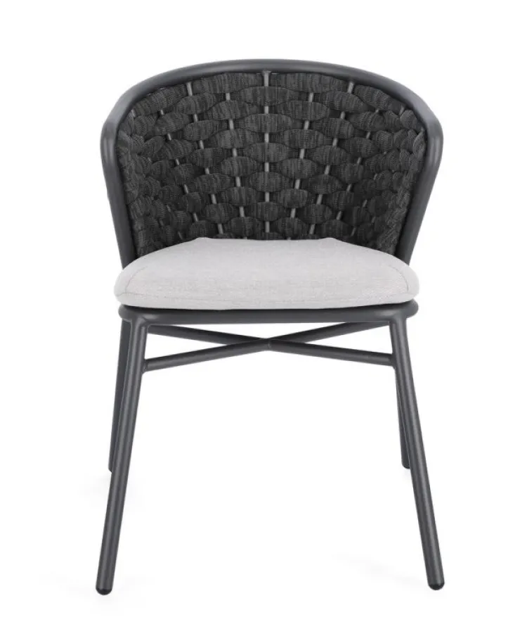 Sedie>Bizzotto SEDIA IN ALLUMINIO ANTRACITE QS22/GRAPHITE - HARLOW
