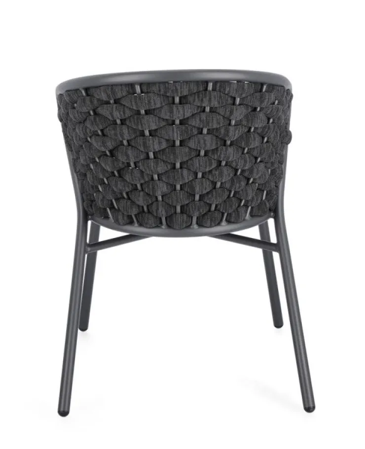 Sedie>Bizzotto SEDIA IN ALLUMINIO ANTRACITE QS22/GRAPHITE - HARLOW