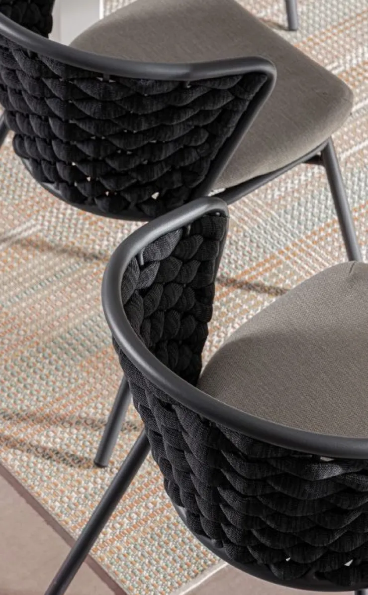Sedie>Bizzotto SEDIA IN ALLUMINIO ANTRACITE QS22/GRAPHITE - HARLOW