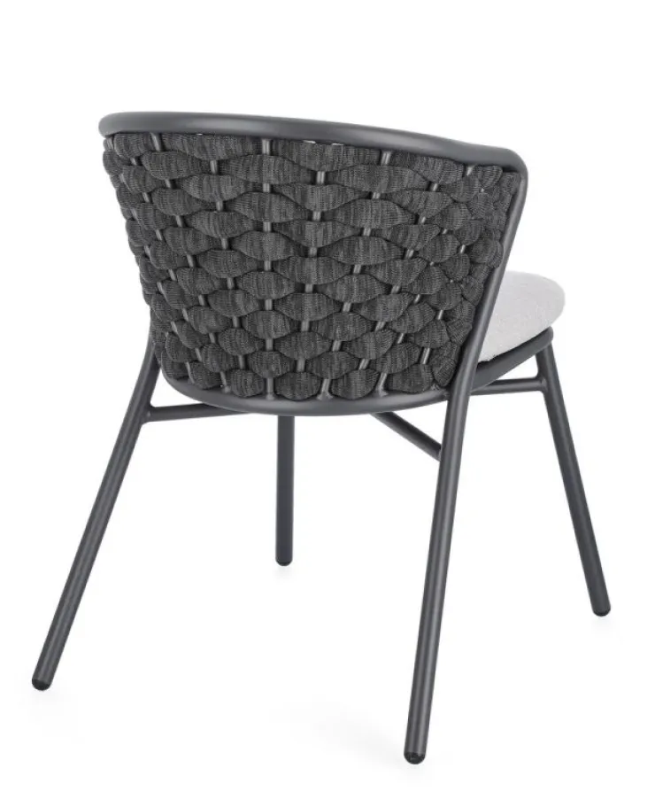 Sedie>Bizzotto SEDIA IN ALLUMINIO ANTRACITE QS22/GRAPHITE - HARLOW