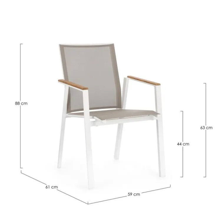 Sedie>Bizzotto SEDIA IN ALLUMINIO BIANCO GK50 - CAMERON
