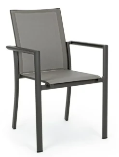 Sedie>Bizzotto SEDIA IN ALLUMINIO IMPILABILE ANTRACITE CX23 - KONNOR
