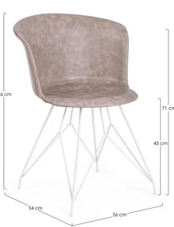 Sedie>Bizzotto SEDIA IN ECOPELLE BEIGE - LOFT