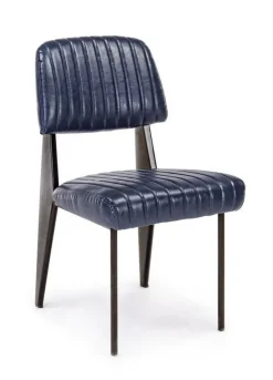 Sedie>Bizzotto SEDIA IN ECOPELLE BLU - NELLY