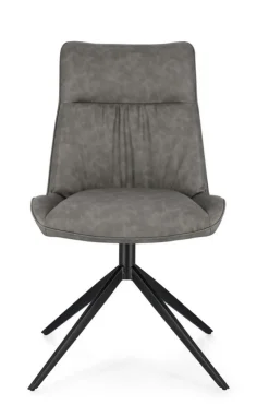 Sedie>Bizzotto SEDIA IN ECOPELLE GRIGIO - JORDAN
