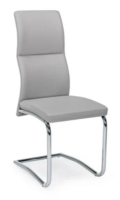 Sedie>Bizzotto SEDIA IN ECOPELLE GRIGIO CHIARO - THELMA