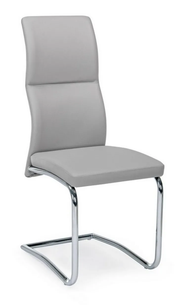 Sedie>Bizzotto SEDIA IN ECOPELLE GRIGIO CHIARO - THELMA