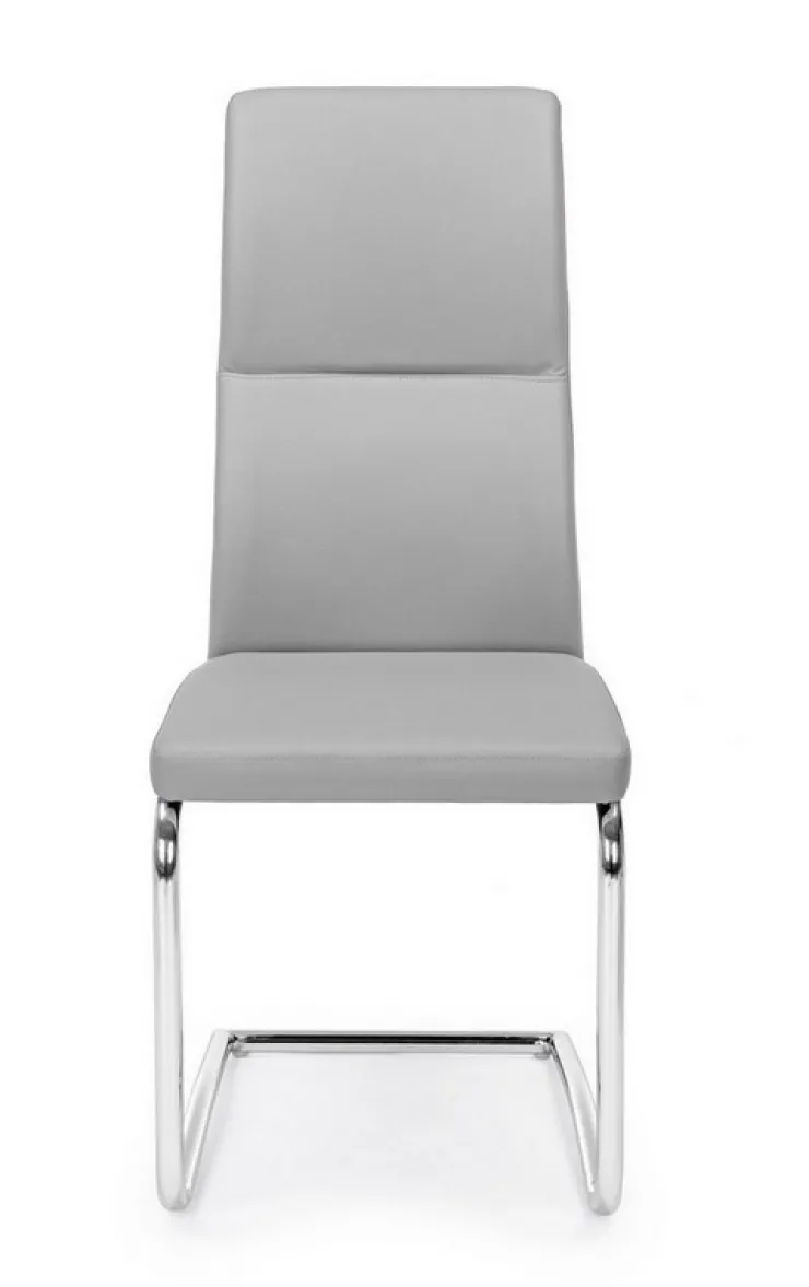 Sedie>Bizzotto SEDIA IN ECOPELLE GRIGIO CHIARO - THELMA