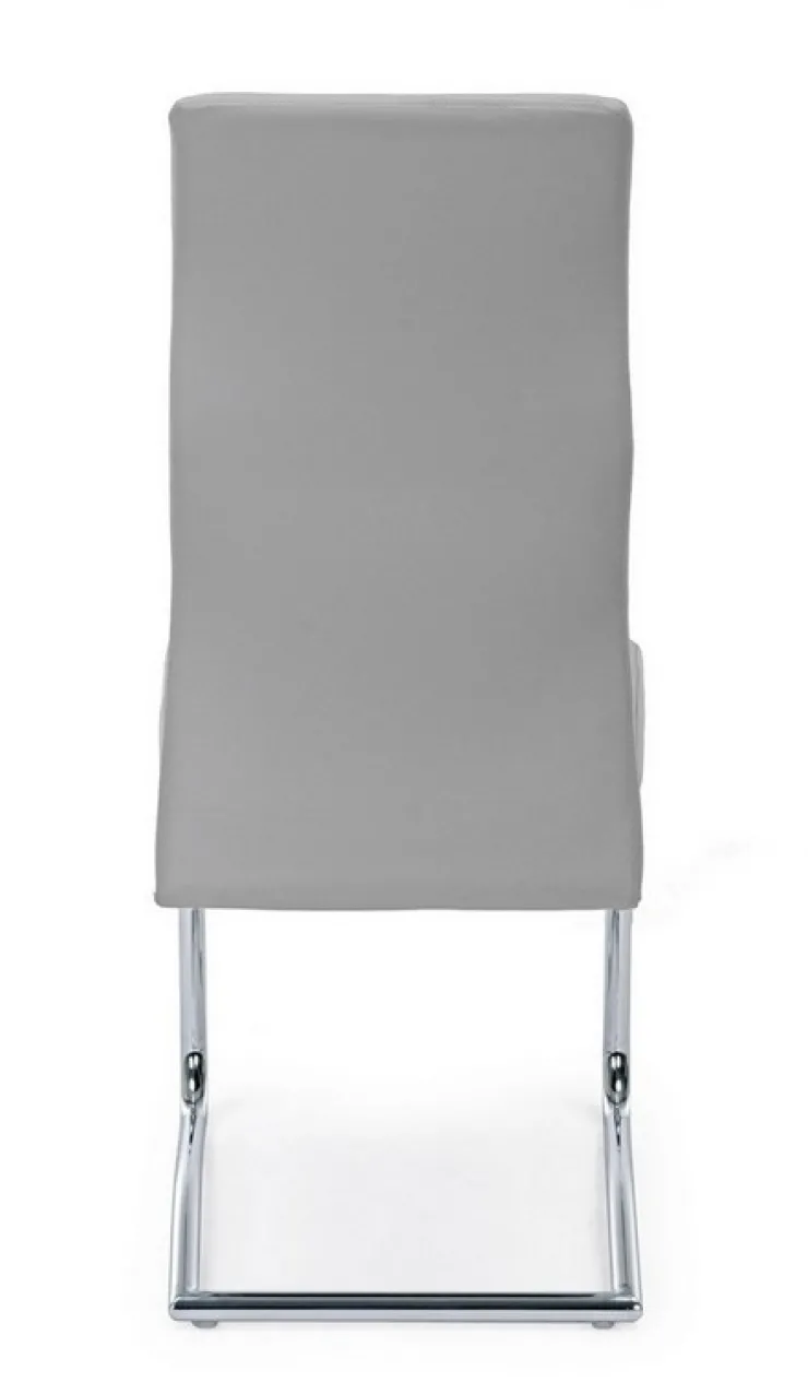 Sedie>Bizzotto SEDIA IN ECOPELLE GRIGIO CHIARO - THELMA