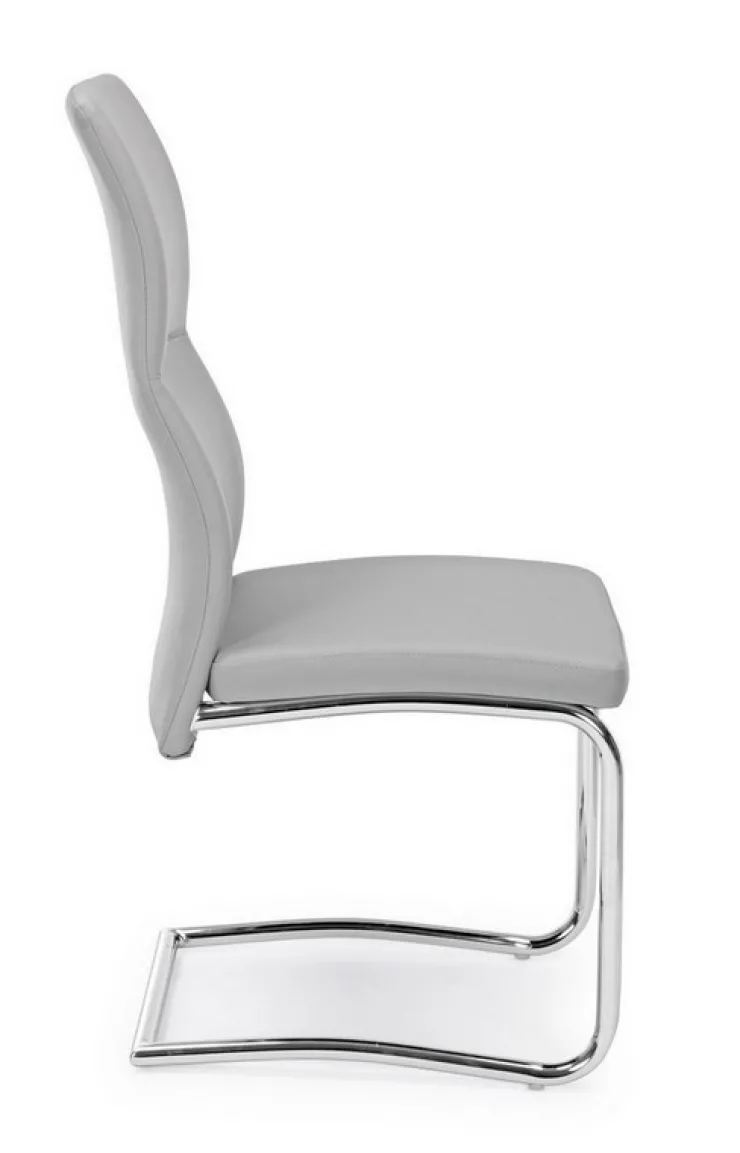 Sedie>Bizzotto SEDIA IN ECOPELLE GRIGIO CHIARO - THELMA