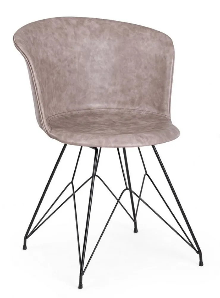 Sedie>Bizzotto SEDIA IN ECOPELLE NERA - LOFT
