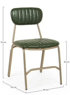 Sedie>Bizzotto SEDIA IN ECOPELLE VERDE SCURO - ADDY