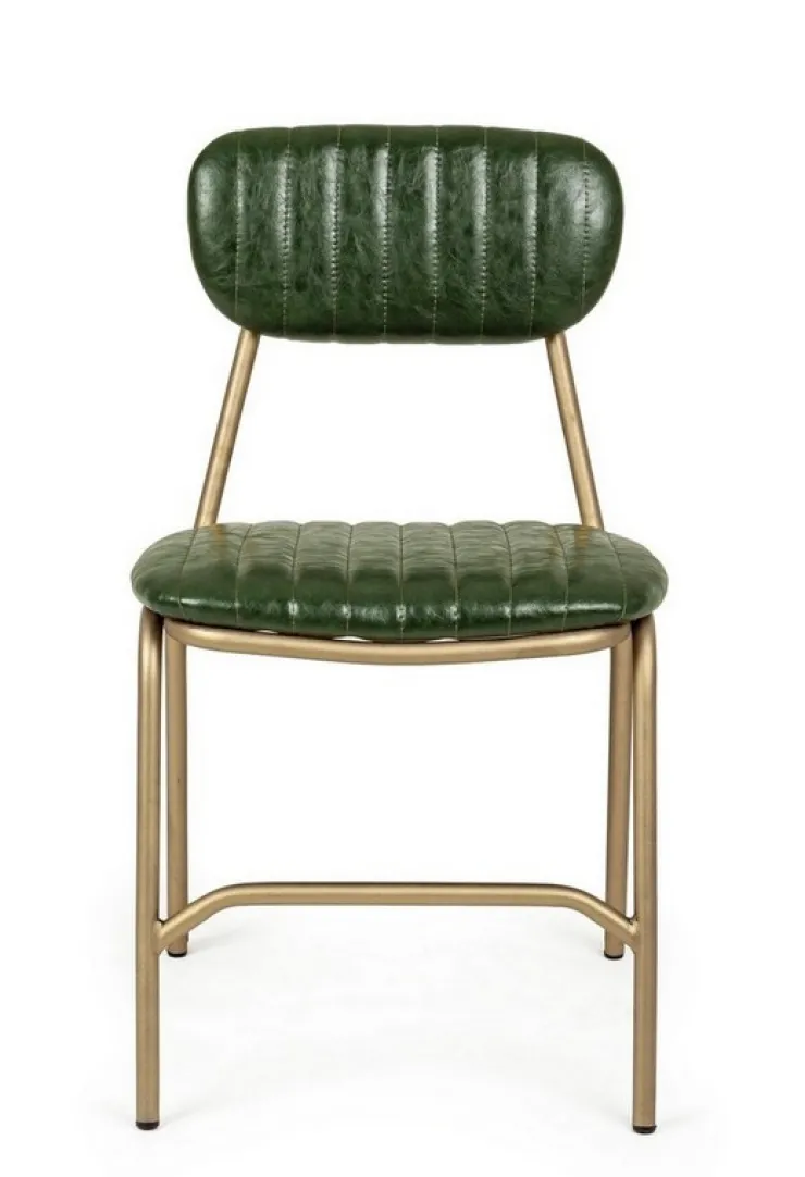 Sedie>Bizzotto SEDIA IN ECOPELLE VERDE SCURO - ADDY