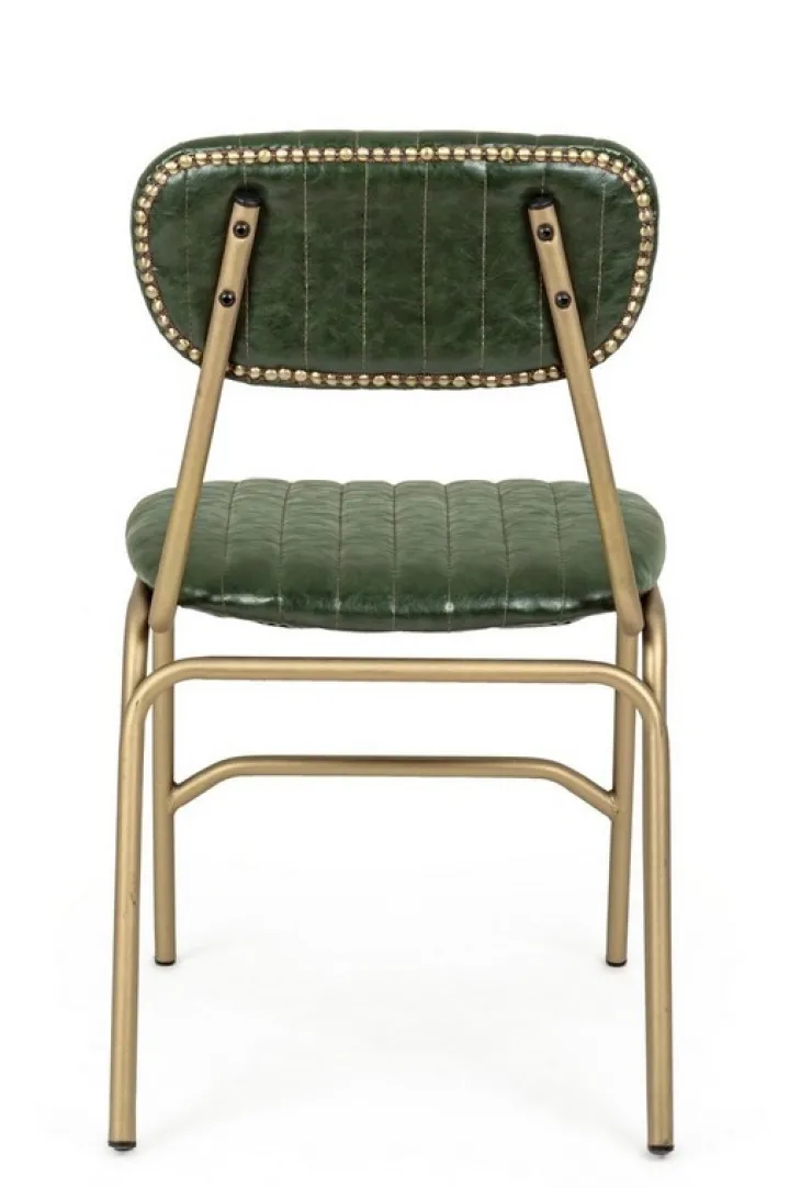 Sedie>Bizzotto SEDIA IN ECOPELLE VERDE SCURO - ADDY