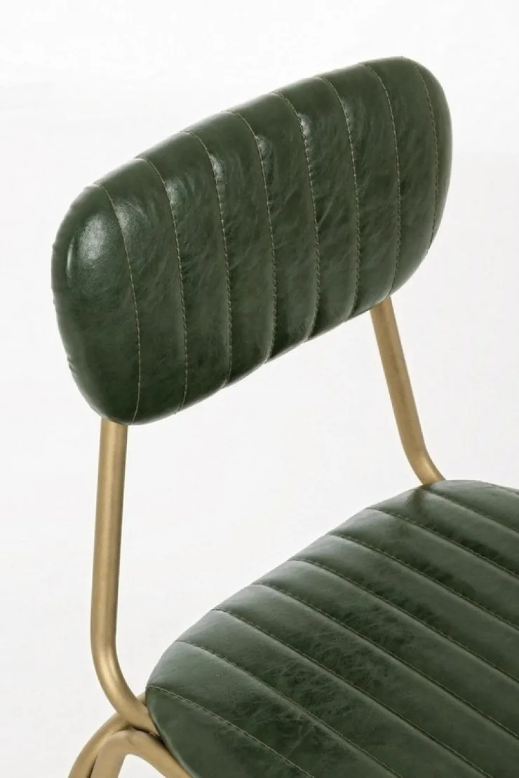Sedie>Bizzotto SEDIA IN ECOPELLE VERDE SCURO - ADDY