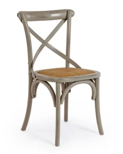Sedie>Bizzotto SEDIA IN LEGNO GRIGIO SCURO - CROSS