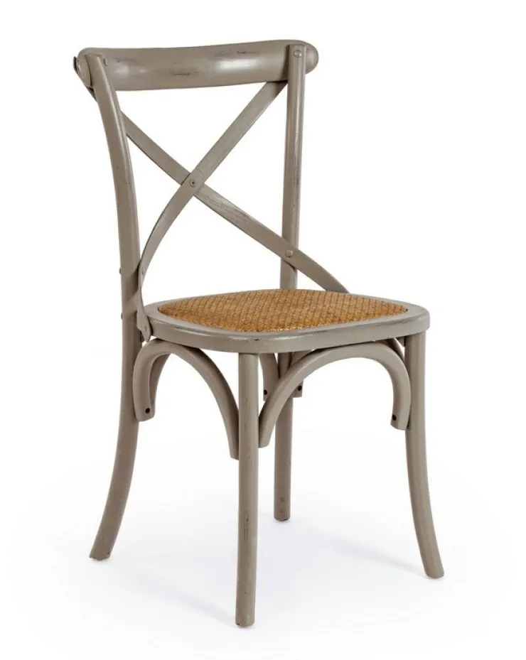 Sedie>Bizzotto SEDIA IN LEGNO GRIGIO SCURO - CROSS
