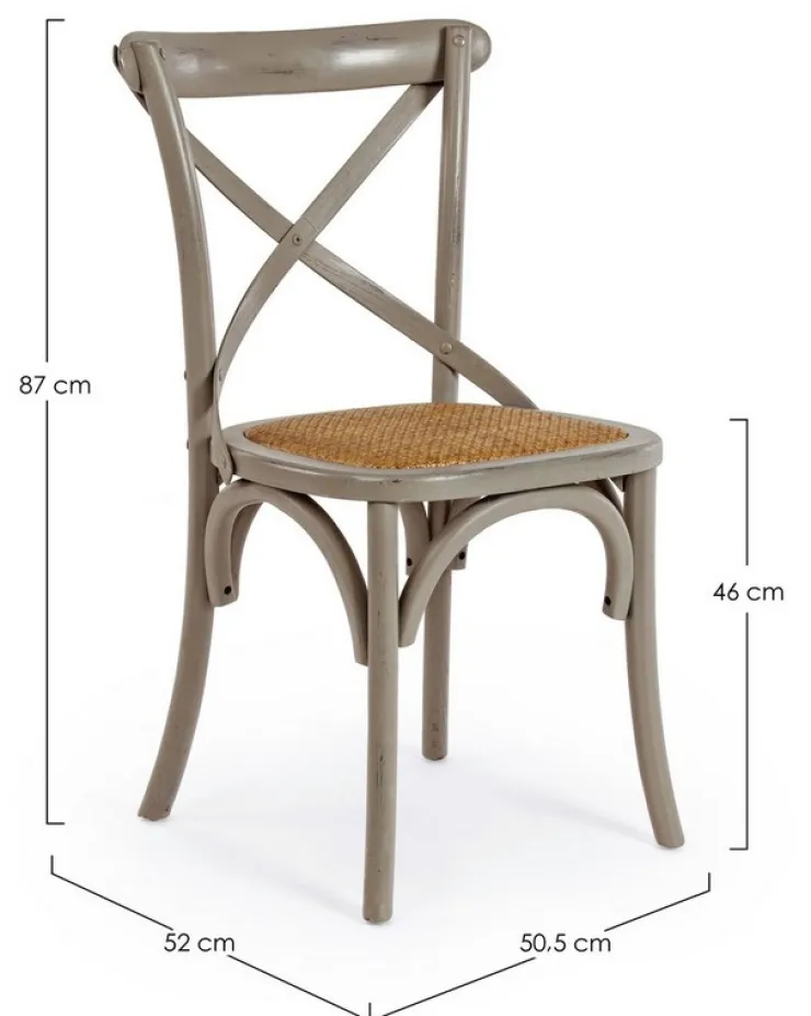 Sedie>Bizzotto SEDIA IN LEGNO GRIGIO SCURO - CROSS