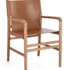 Sedie>Bizzotto SEDIA IN PELLE CON BRACCIOLI COGNAC - CAROLINE