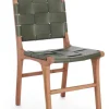 Sedie>Bizzotto SEDIA IN PELLE VERDE - JOANNA