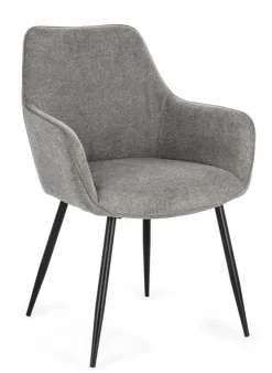 Sedie>Bizzotto SEDIA IN TESSUTO GRIGIO SCURO - CORA