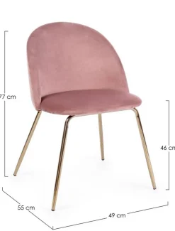 Sedie>Bizzotto SEDIA IN VELLUTO ROSA - TANYA