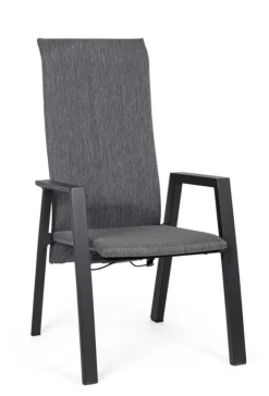 Sedie>Bizzotto SEDIA RECLINABILE IN ALLUMINIO ANTRACITE JX55 - ETHAN