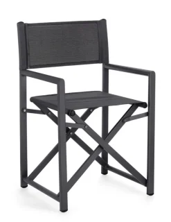 Sedie>Bizzotto SEDIA REGISTA IN ALLUMINIO GRIGIO SCURO - TAYLOR