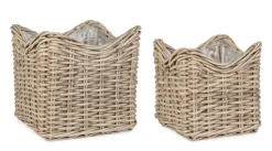 Ceste Decorative>Bizzotto SET2 CESTA HARIS QU GRIGIO