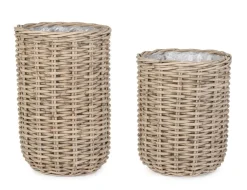 Ceste Decorative>Bizzotto SET2 CESTA JEFRI OV GRIGIO