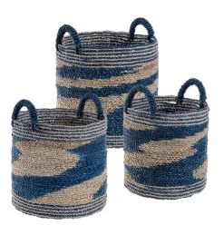 Ceste Decorative>Bizzotto SET3 CESTA 2M ACHAL TO NAT-BLU