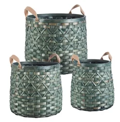 Ceste Decorative>Bizzotto SET3 CESTA 2M LISETTE TO VERDE