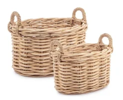 Ceste Decorative>Bizzotto SET2 CESTA 2M MALANG OV NATURALE