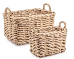Ceste Decorative>Bizzotto SET2 CESTA 2M MALANG RETT NATURALE