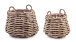 Ceste Decorative>Bizzotto SET2 CESTA 2M MALANG TO GRIGIO