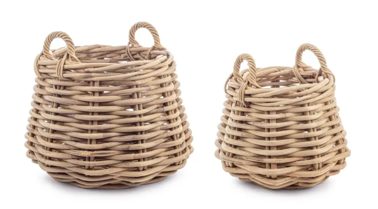 Ceste Decorative>Bizzotto SET2 CESTA 2M MALANG TO NATURALE